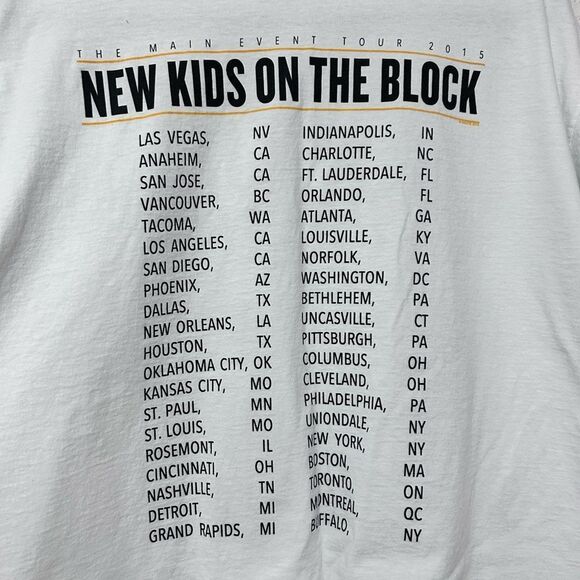 New Kids On The Block tour short sleeve shirt white size 2x - Picture 3 of 16